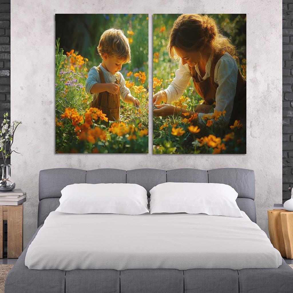 A Garden Of Hope A Mothers Nurturing Spirit Canvas Paintings Frame