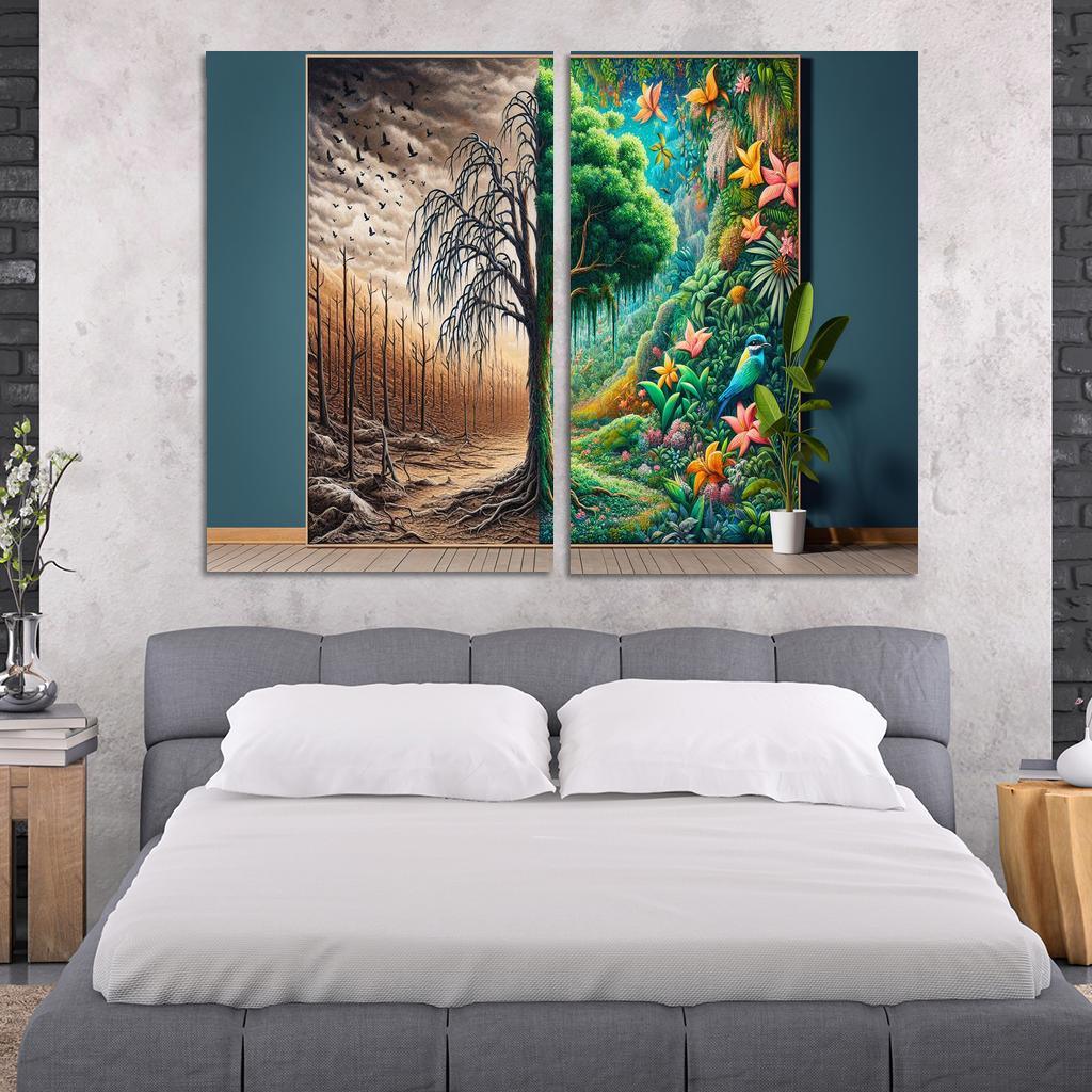 The Last Breath A Call for Climate Justice 2 Piece HD Canvas Wall Art-Original Frame