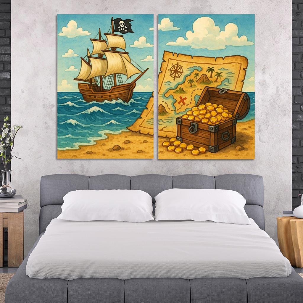 Pirate's Treasure - High Seas Adventure Framed Paintings