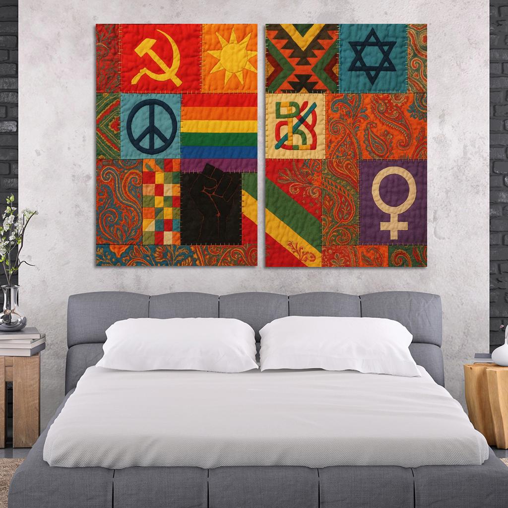 Threads Of Equality Through Fabric Art Canvas Paintings Frame