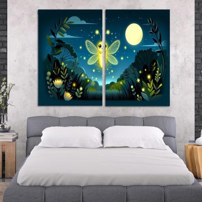 Glowing Firefly Modern Paintings Frame
