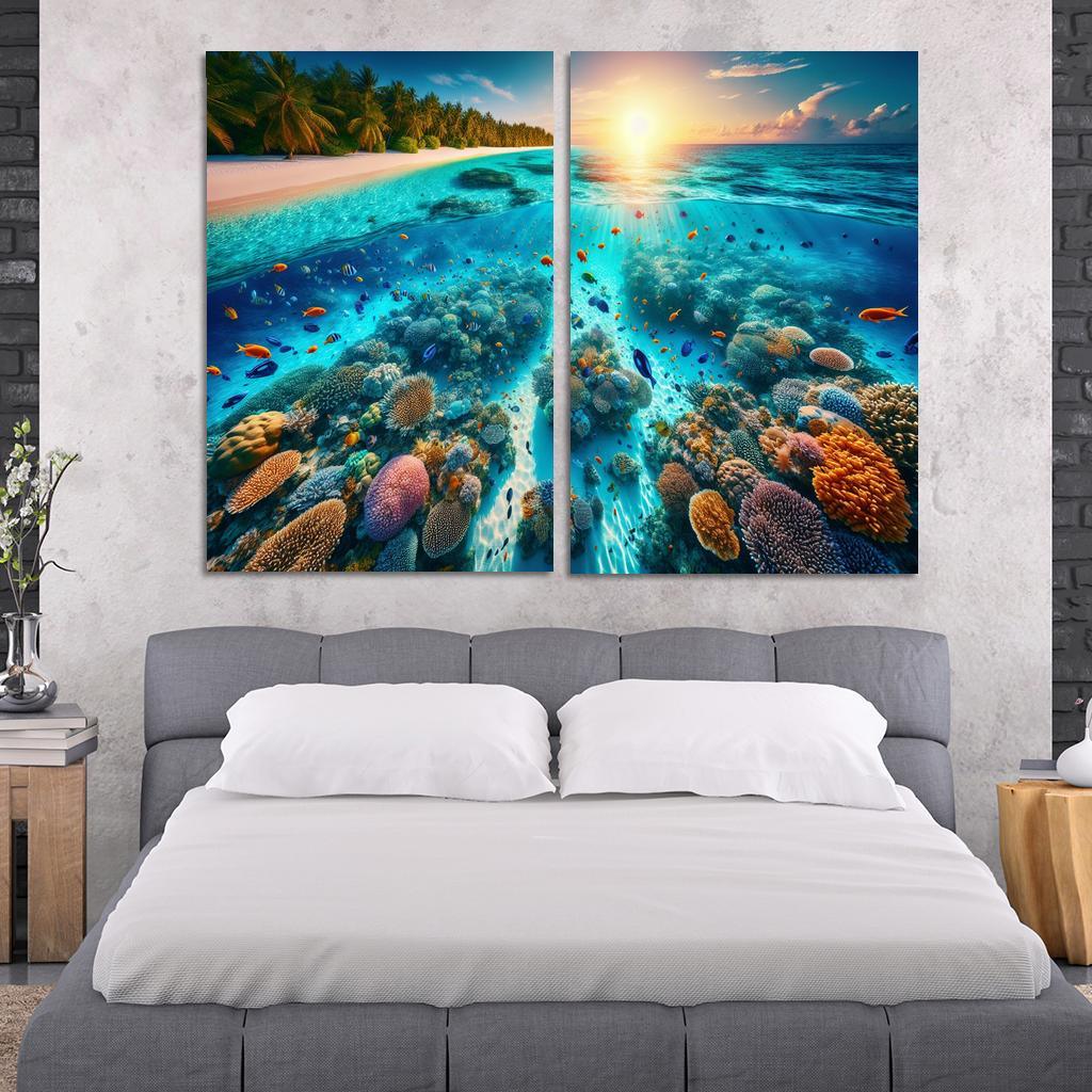Coral Lagoon Underwater Exploration Paradise Premium Artwork Frames