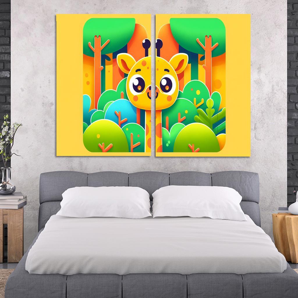 Giggling Giraffe Surprise Premium Artwork Frames