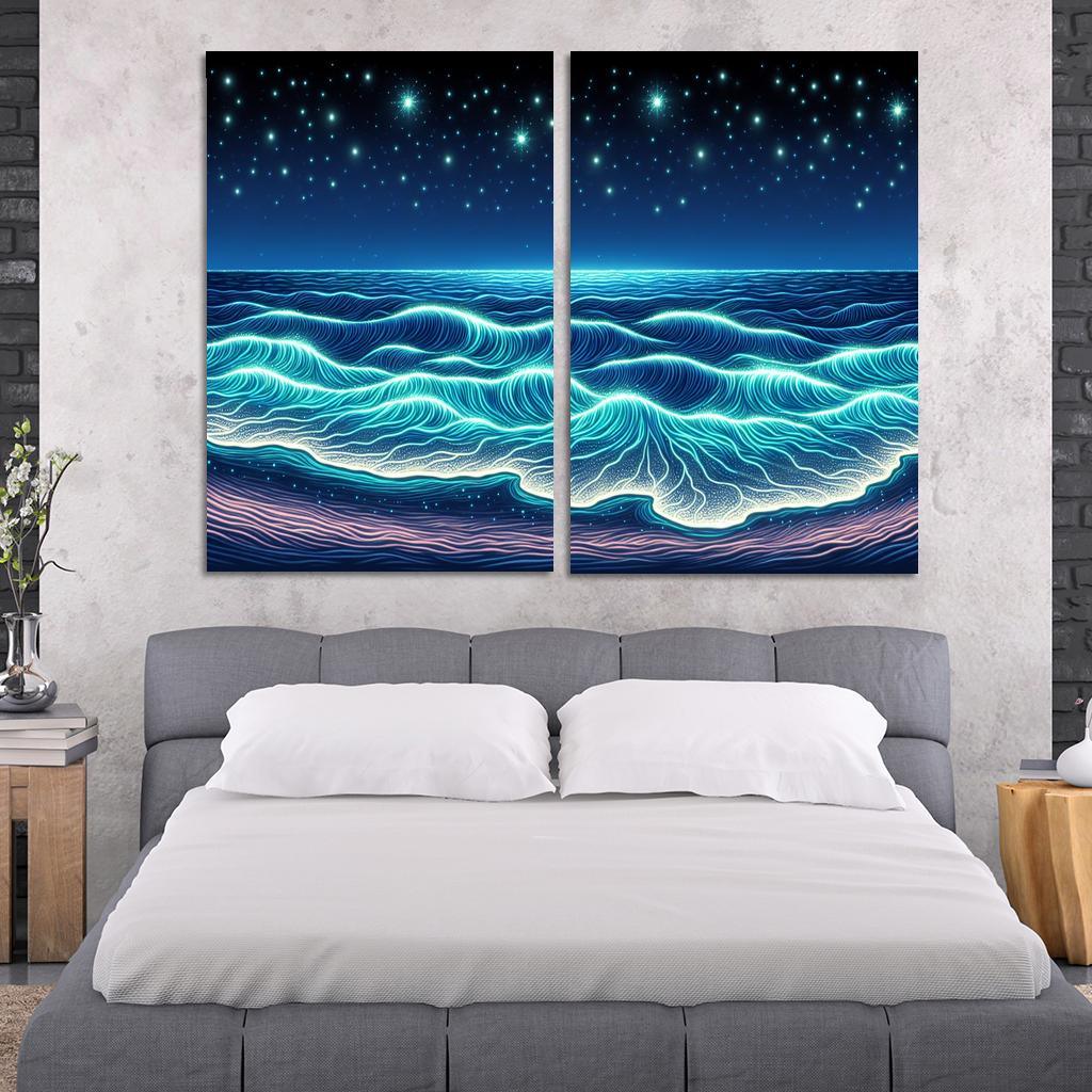 Glowing Waters Nighttime Enchantment Custom Paintings Frame