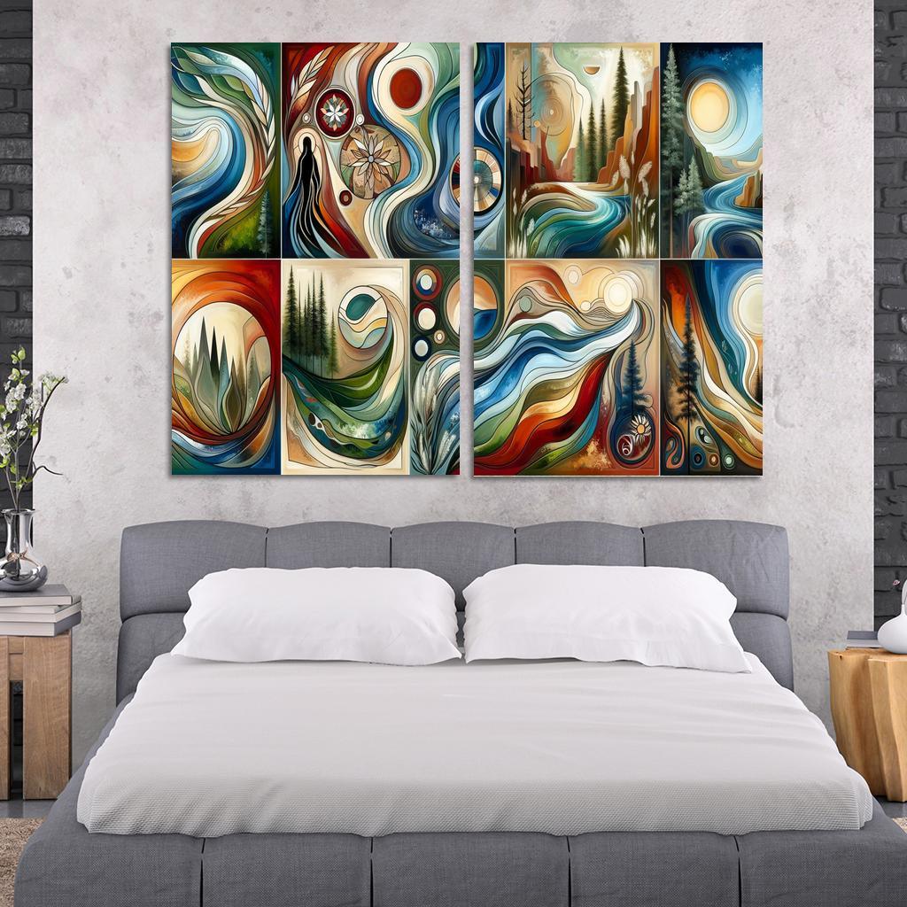 Voices Of The Past Indigenous Wisdom And Stewardship Multi-panel Paintings