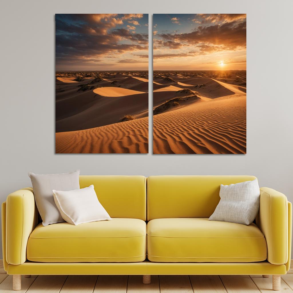 The Radiant Dunes Of Amber Sands Modern Paintings Frame