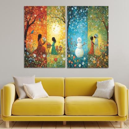 Seasons Of Love The Cycle Of Nurturing Custom Paintings Frame