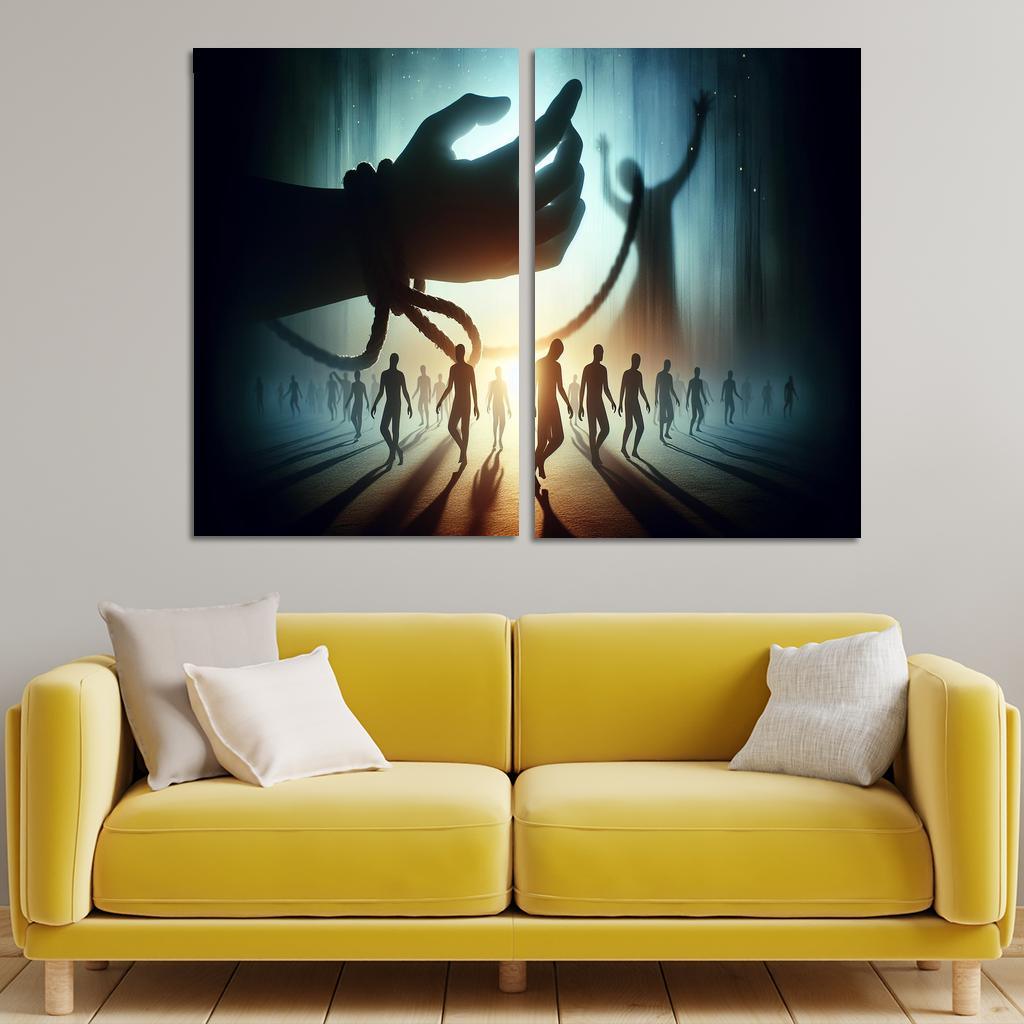 Invisible Threads Art on Human Trafficking Awareness 2 Piece HD Canvas Wall Art-Original Frame