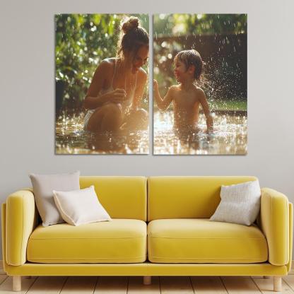 Dancing In The Rain A Mothers Joyful Spirit Custom Paintings Frame
