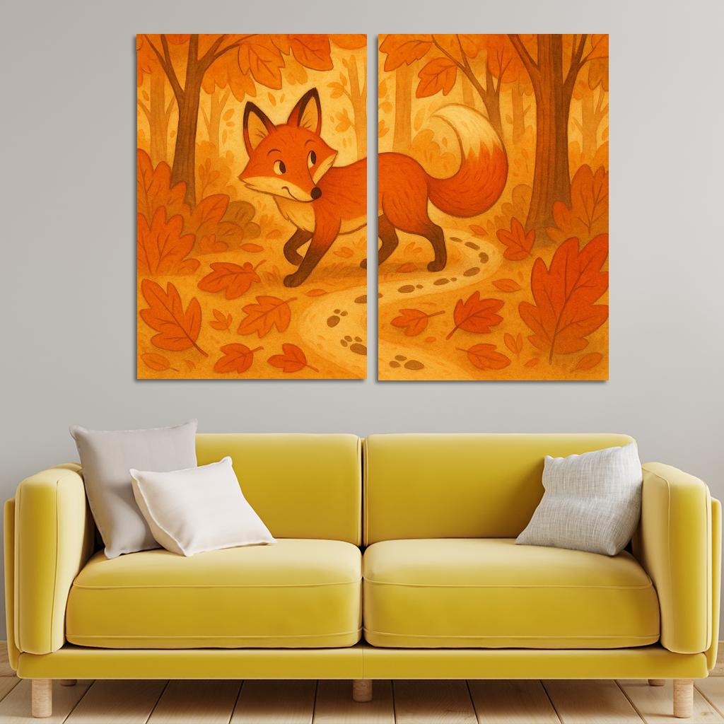 Forest Fox Trail Premium Artwork Frames
