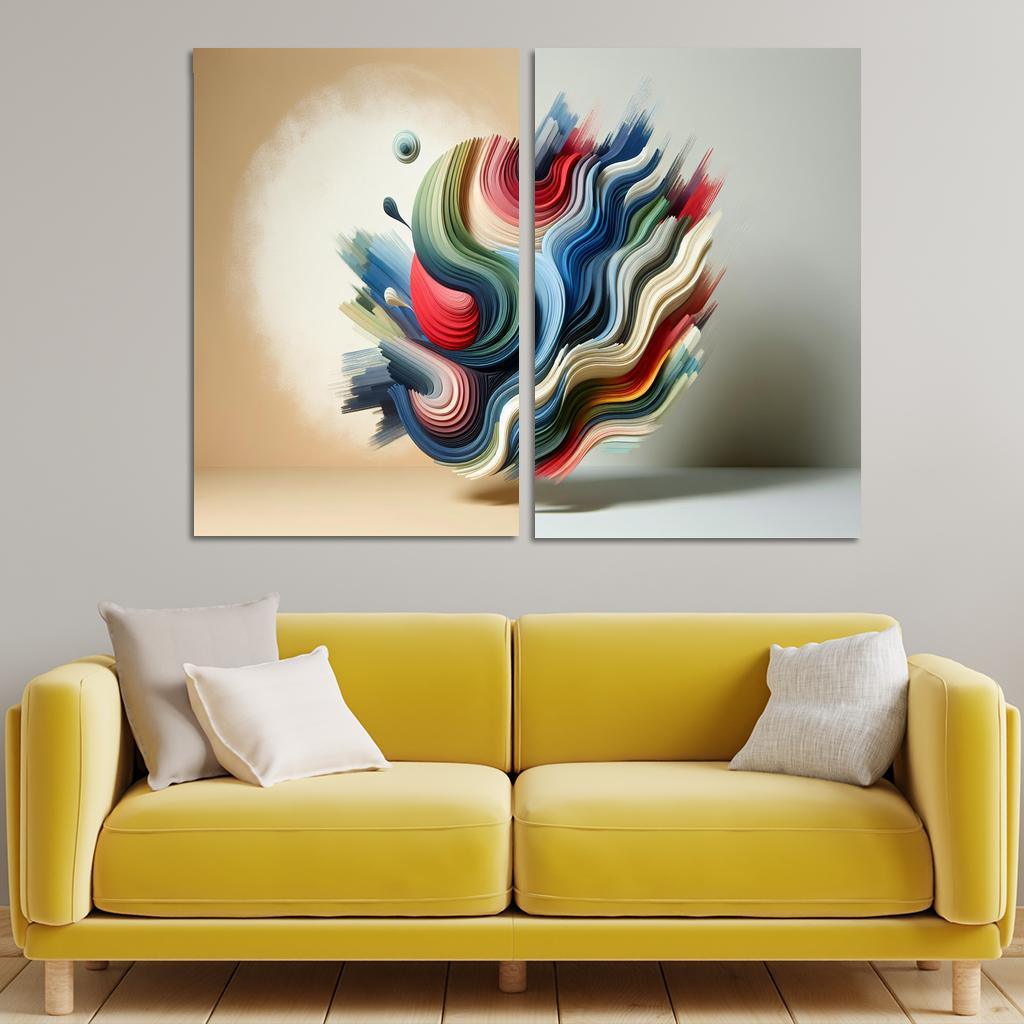 Luminous Acrylic Wall Art 2 Piece HD Canvas Wall Art-Original Frame