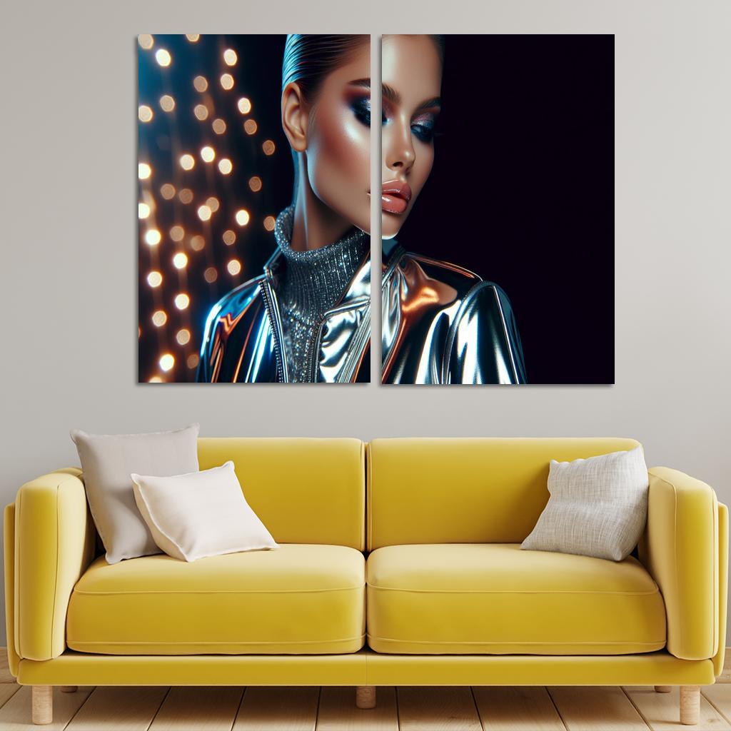 Reflective Surfaces Metallic And Glossy Textures Multi-panel Paintings