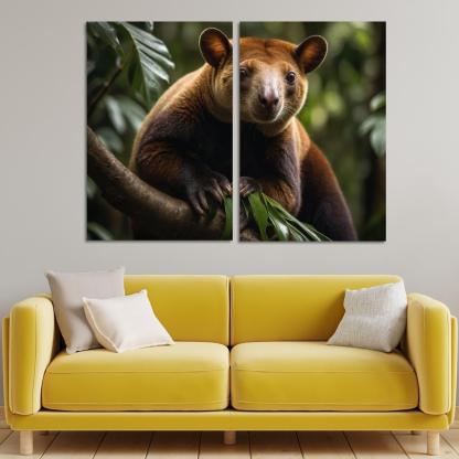 The Agile Tree Kangaroo Climbing Marvel Canvas Paintings Frame