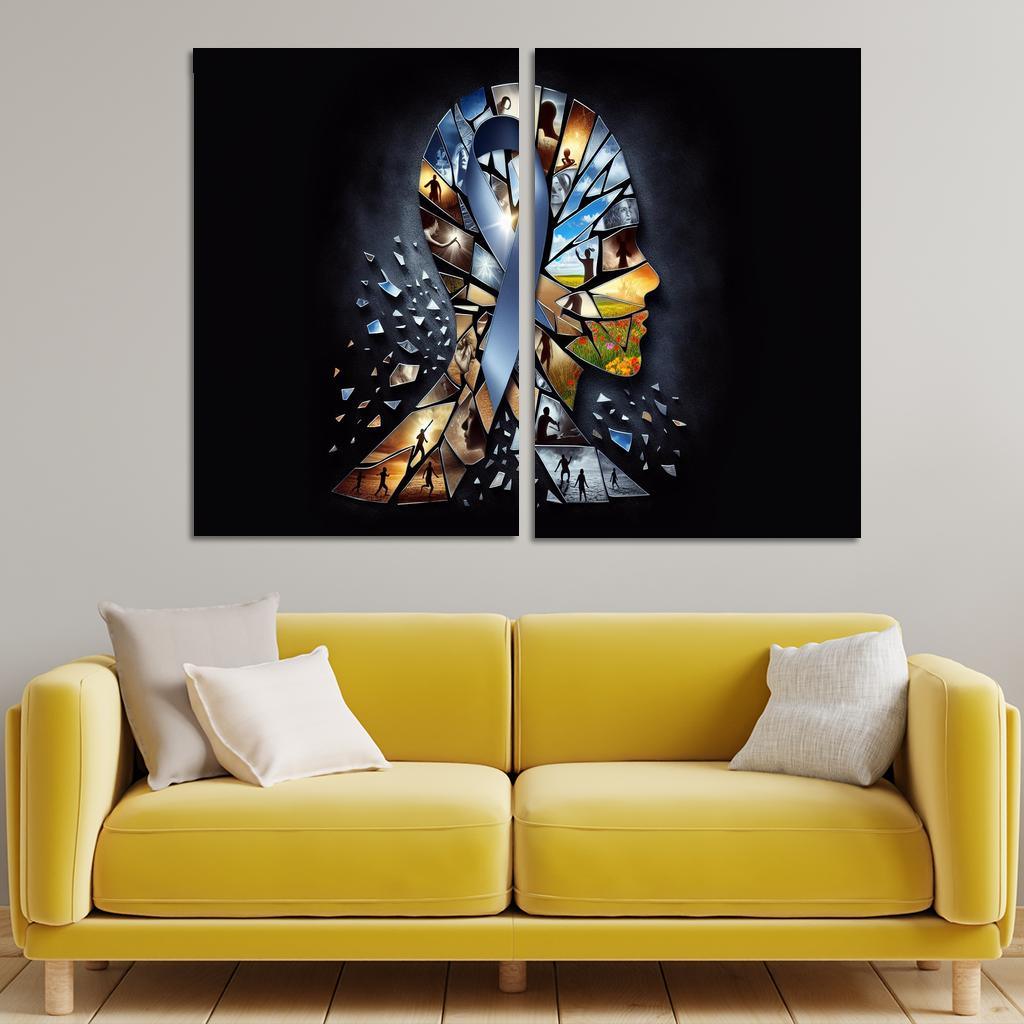 Shattered Silence Advocating for Survivors of Violence 2 Piece HD Canvas Wall Art-Original Frame