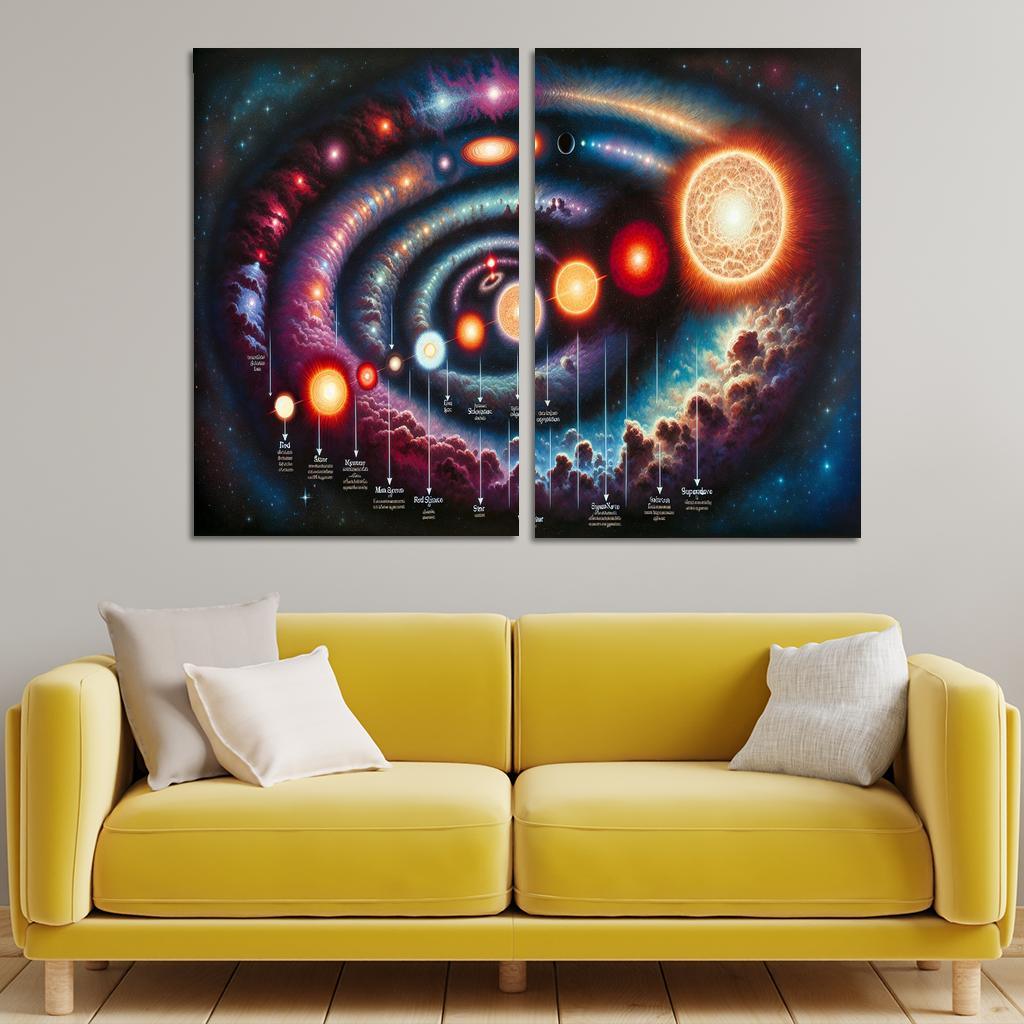 The Life Cycle Of Stars From Nebula To Supernova Abstract Paintings Frame