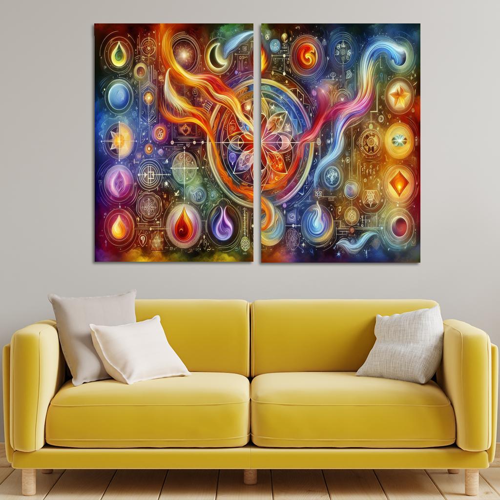 The Alchemy of Emotions 2 Piece HD Canvas Wall Art-Original Frame