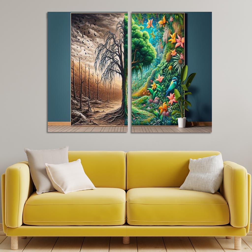 The Last Breath A Call for Climate Justice 2 Piece HD Canvas Wall Art-Original Frame