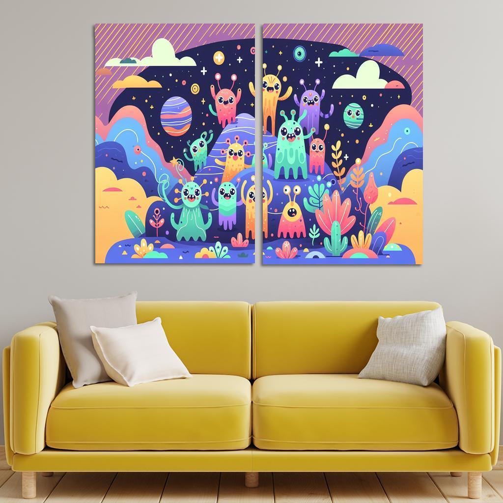 Adventure in Space 2 Piece HD Canvas Wall Art-Original Frame