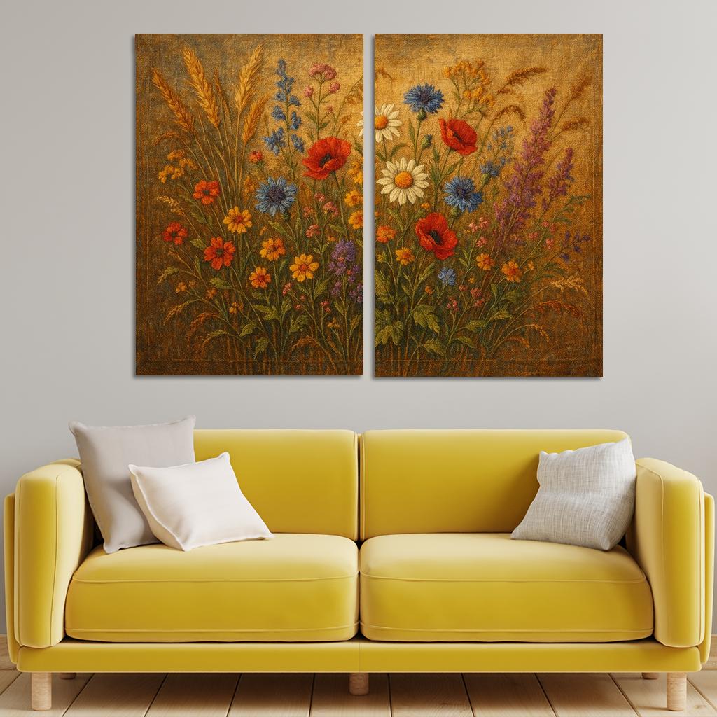 Rustic Wildflower Tapestry Art Trends