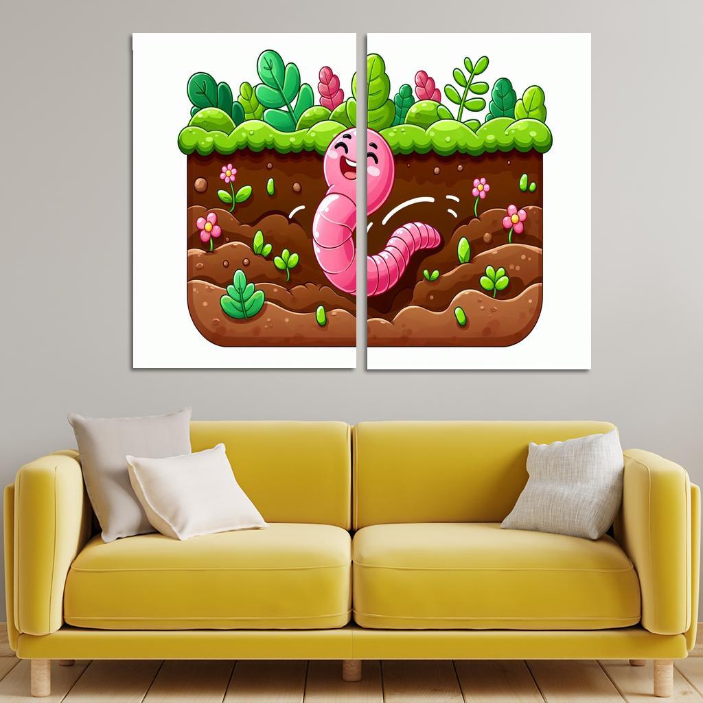 Wiggly Worm Modern Paintings Frame