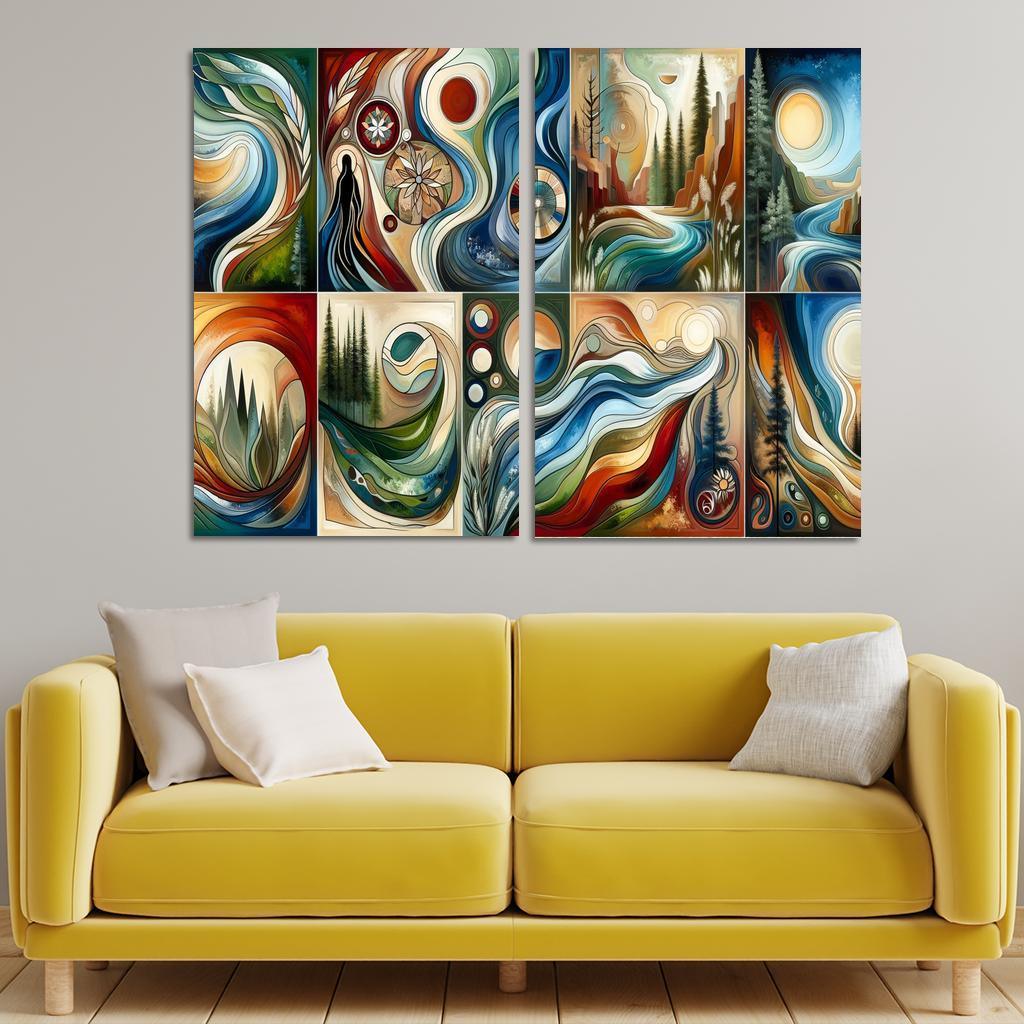 Voices Of The Past Indigenous Wisdom And Stewardship Multi-panel Paintings