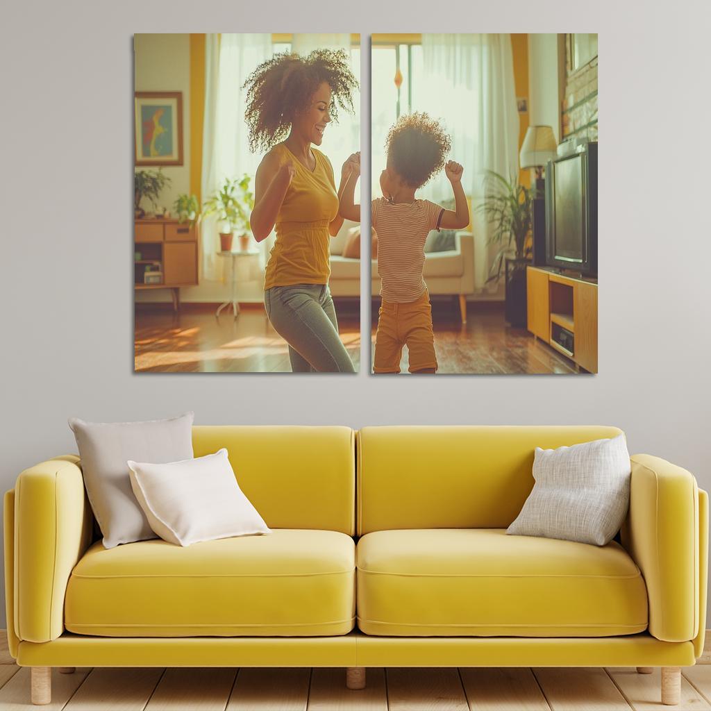 Dancing Through Life A Mother's Joyful Spirit Canvas Paintings Frame