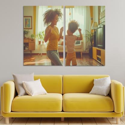 Dancing Through Life A Mother's Joyful Spirit Canvas Paintings Frame