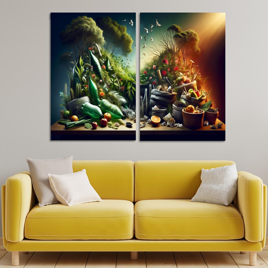 The Cycle Of Waste Towards Sustainable Living Custom Paintings Frame