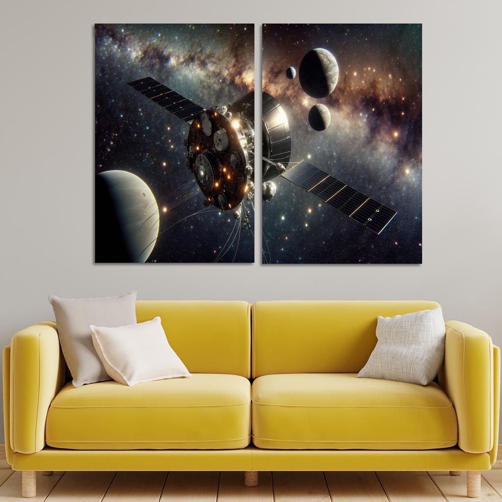 The Journey Of Space Probes A Cosmic Odyssey Abstract Paintings Frame