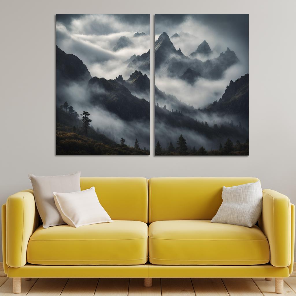 The Majestic Peaks Of Misty Mountain Range Art Trends