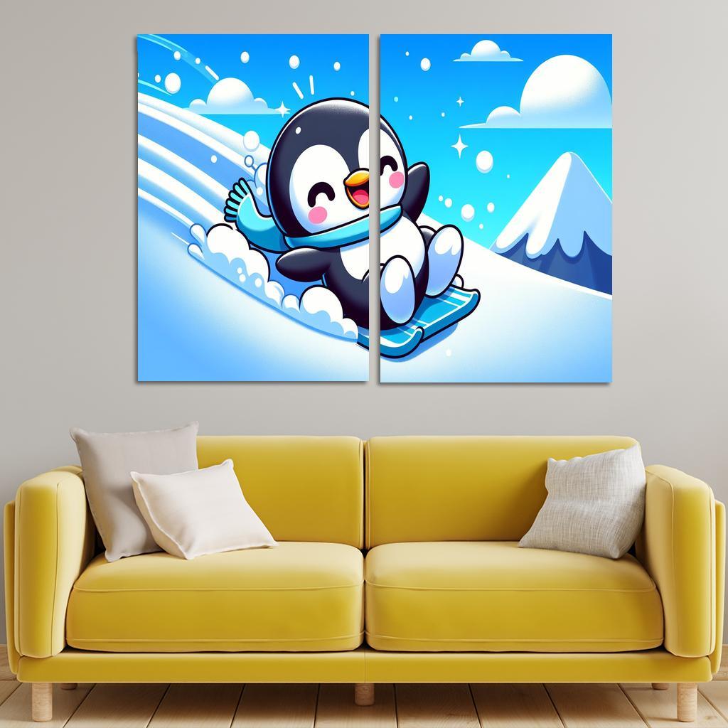 Adventurous Penguin Modern Paintings Frame