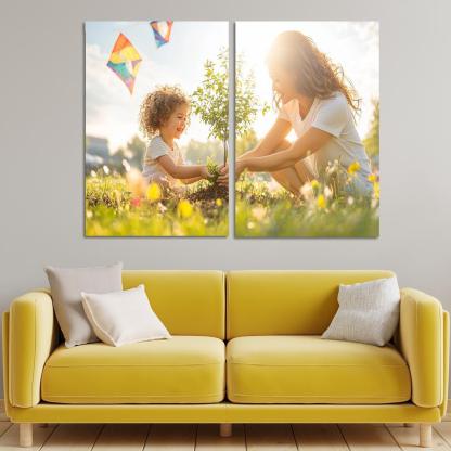 Chasing Dreams Together A Mother's Guidance Canvas Paintings Frame