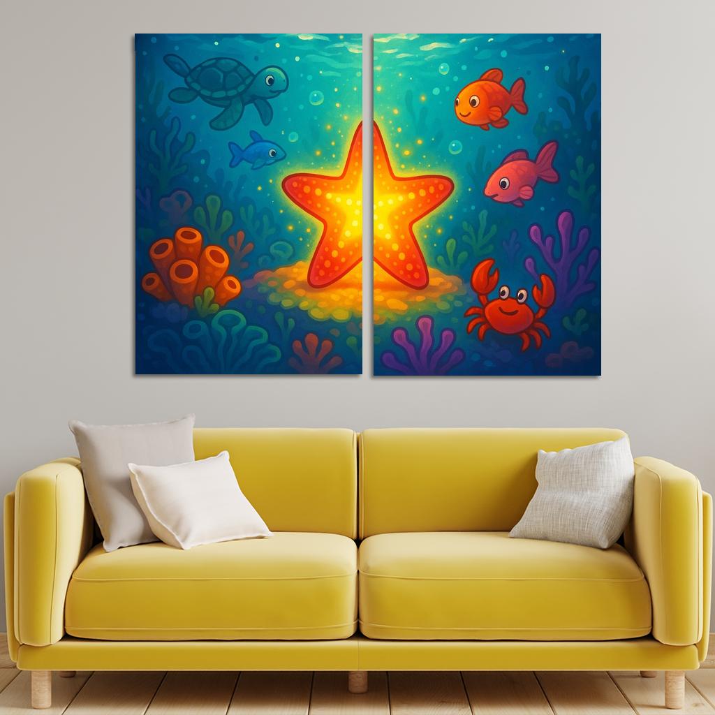 Sparkling Starfish Journey Premium Artwork Frames