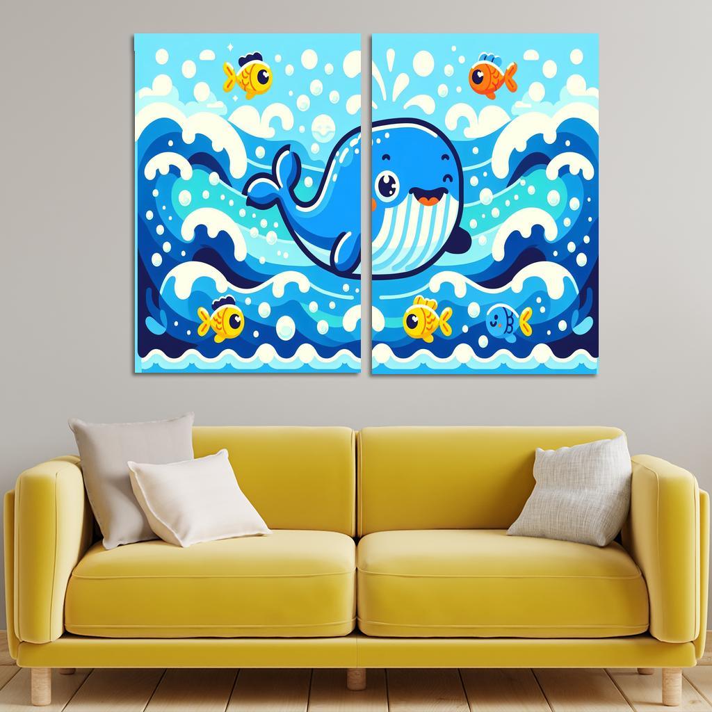 Whimsical Whale - Ocean Adventure Framed Paintings