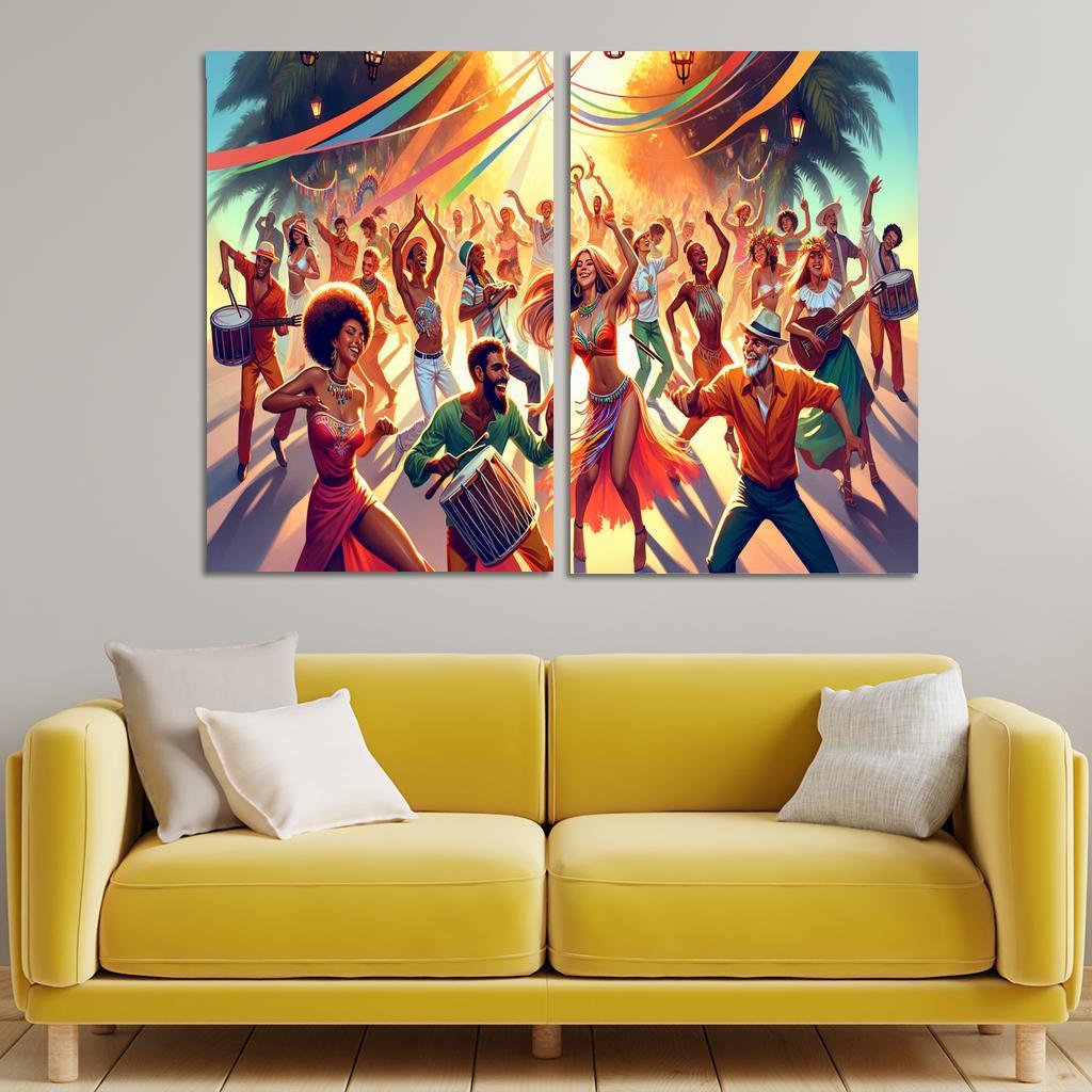 Samba De Roda The Circle Of Rhythm Modern Paintings Frame