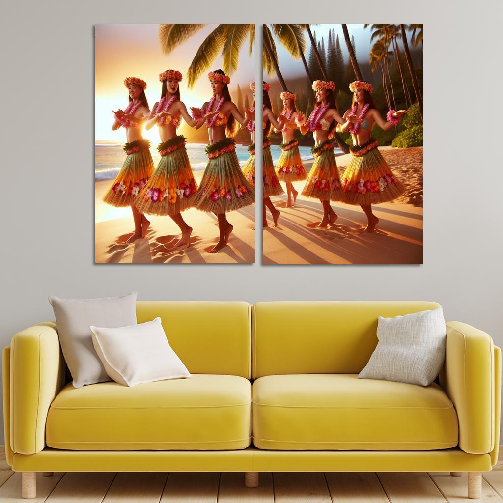 Hula The Dance Of The Hawaiian Islands Modern Paintings Frame