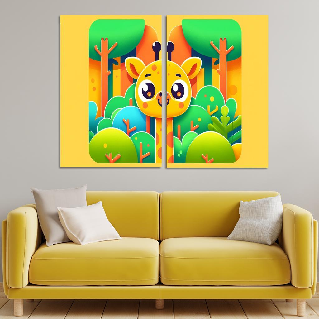 Giggling Giraffe Surprise Premium Artwork Frames