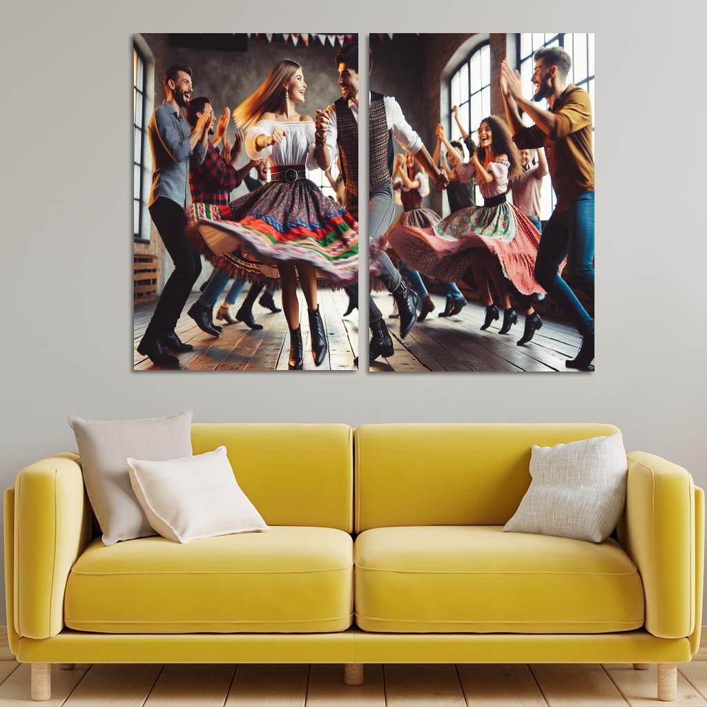 Polka The Dance Of Joy And Tradition Modern Paintings Frame
