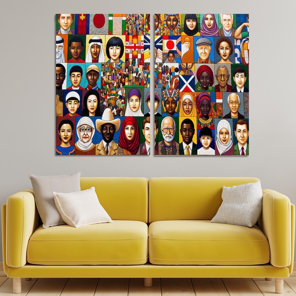 The Colors Of Diversity Celebrating Multiculturalism Custom Paintings Frame