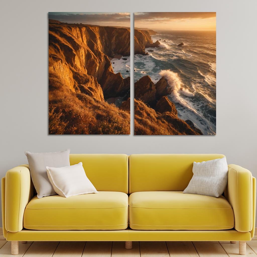 The Tranquility Of Windswept Cliffs Oil Paintings Frame