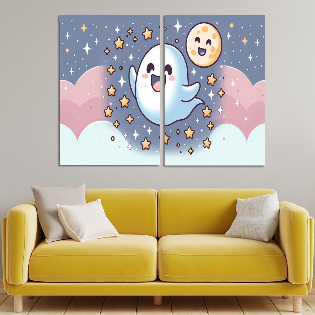 Giggly Ghost 2 Piece HD Canvas Wall Art-Original Frame