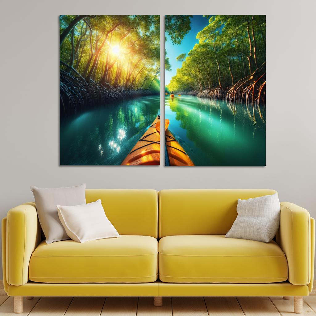 Winding Waters A Kayaker's Dream Custom Paintings Frame