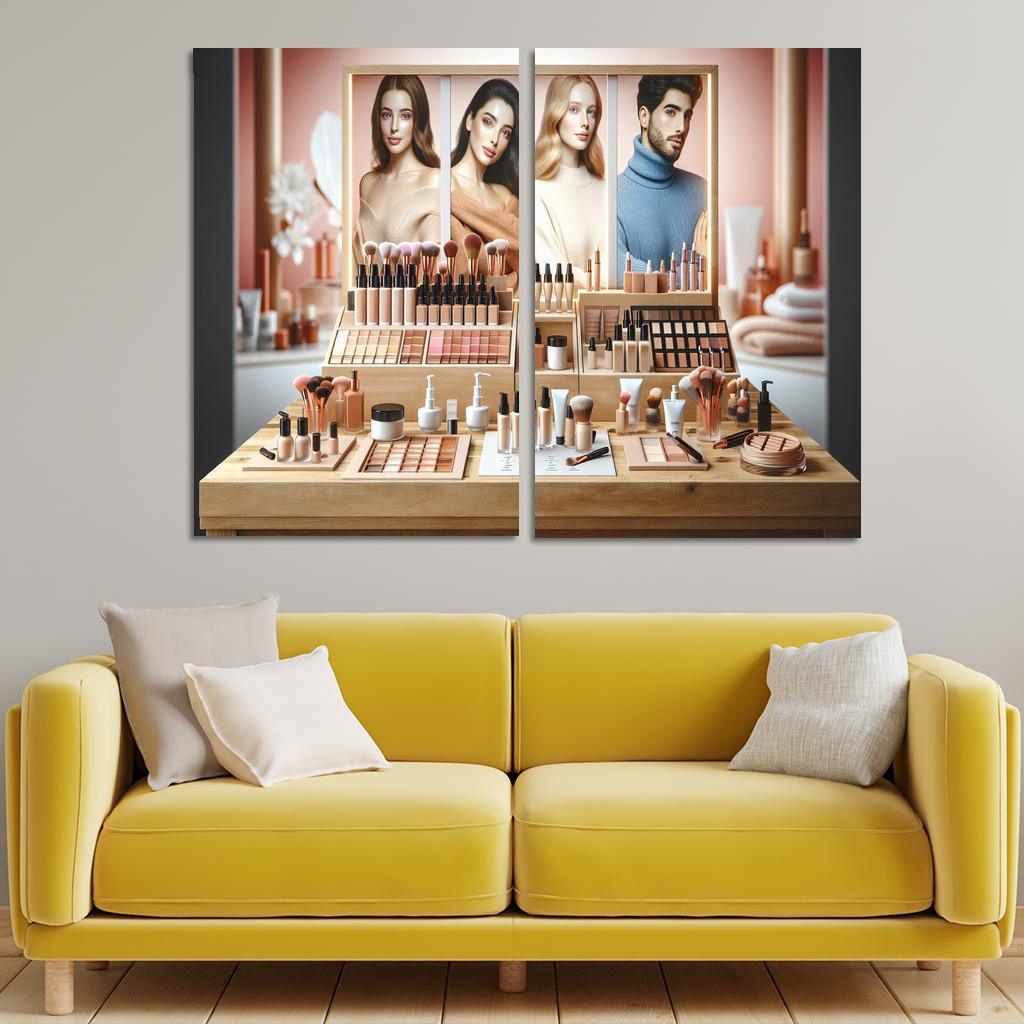 Interactive Beauty Customizable Products 2 Piece HD Canvas Wall Art-Original Frame