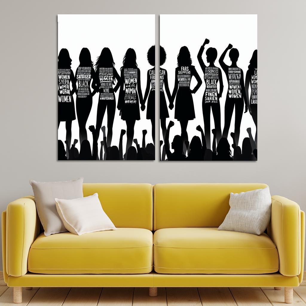 Voices of Change Empowering Women through Art 2 Piece HD Canvas Wall Art-Original Frame