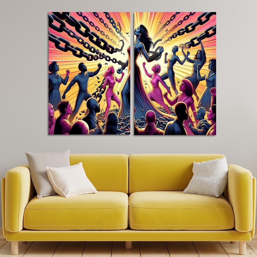 Gender Equality Breaking Barriers Custom Paintings Frame