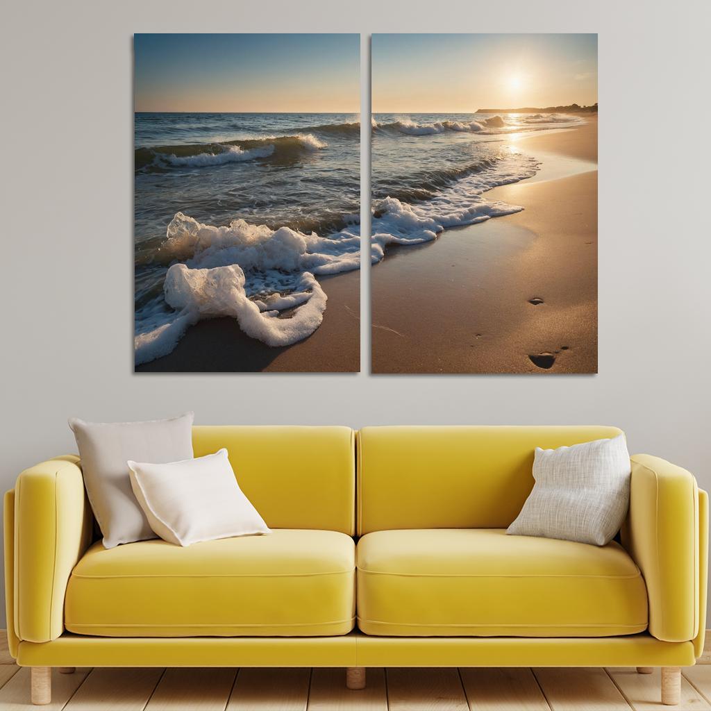 The Blissful Embrace Of Ocean Waves Oil Paintings Frame