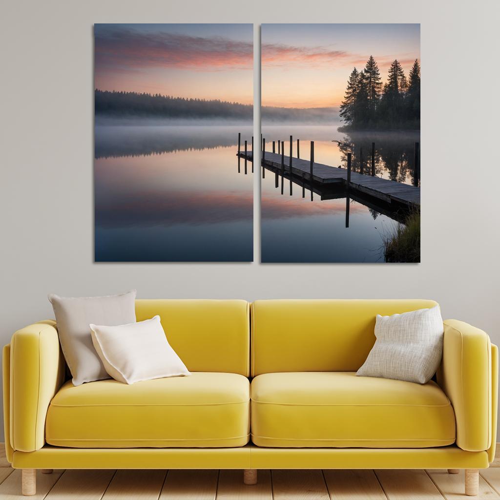 The Tranquil Horizon Of Still Waters Oil Paintings Frame