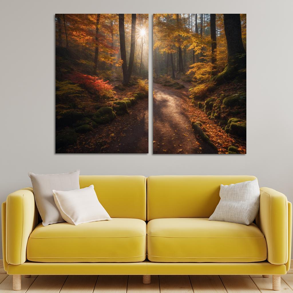 The Exquisite Allure Of Autumn Forest Trails Oil Paintings Frame