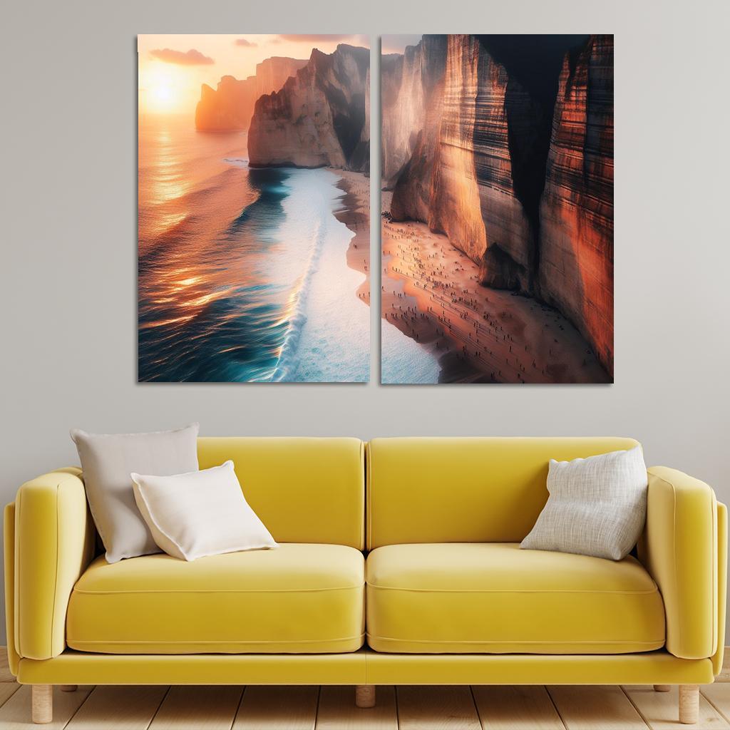 Cliffside Escape Dramatic Ocean Views Multi-panel Paintings