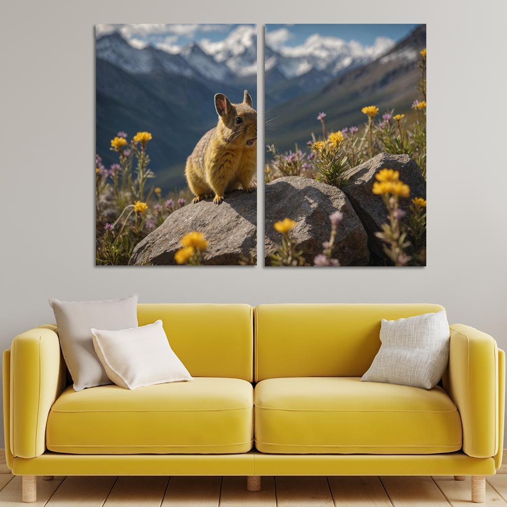 The Elusive Pika Mountain Sentinel Canvas Paintings Frame